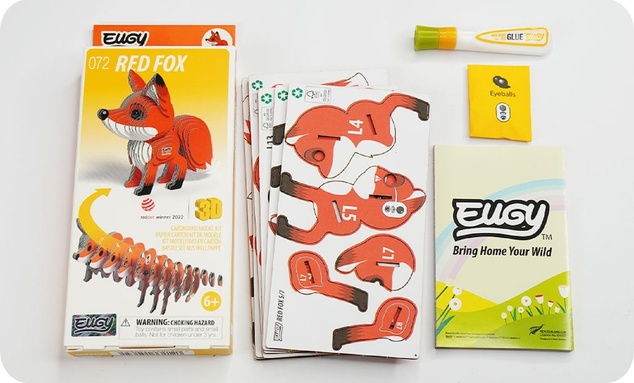EUGY Liška 3D kartonová skládačka