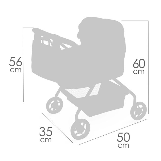 DeCuevas 86075 Môj prvý kočík pre bábiky s taškou Sophie 2025 - 56 cm