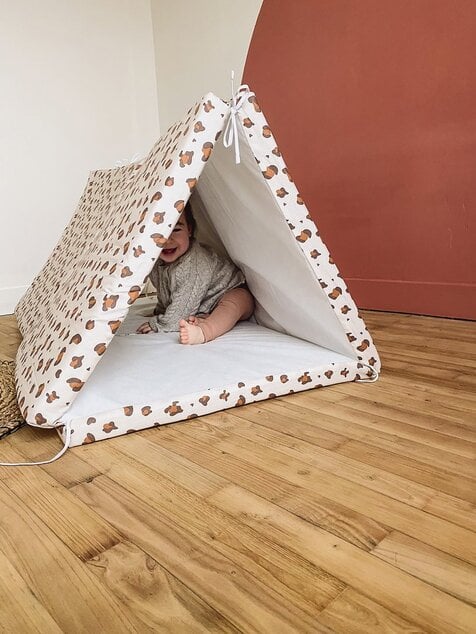 Tappetino da gioco pieghevole imbottito per bambini 5 in 1, Leopardo