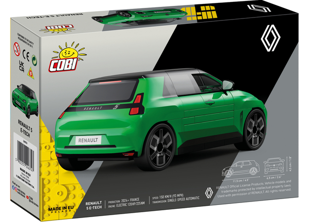 Cobi Renault 5 e-tech 1:35 Zelená