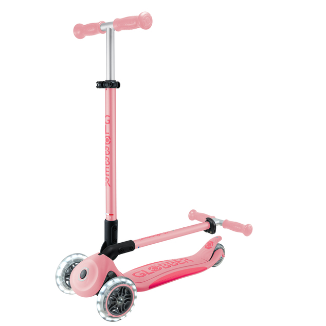 Globber otroški zložljiv skiro Elite Lights Pastel Pink