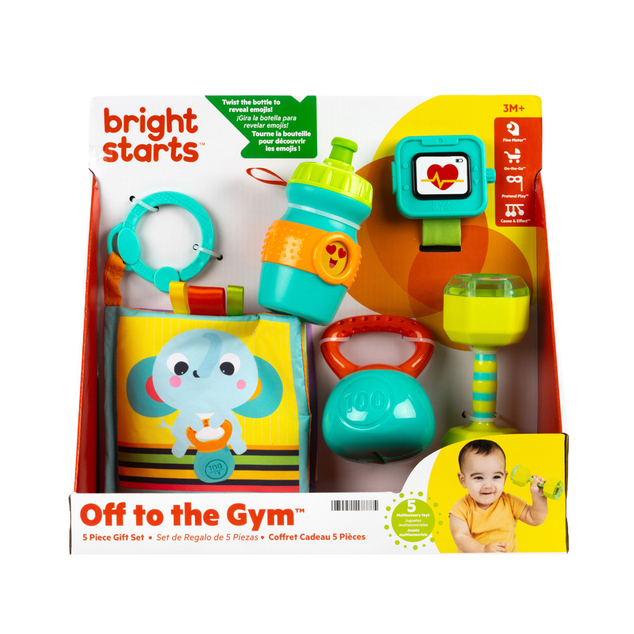 BRIGHT STARTS Set cadou pentru dezvoltarea coordonării și simțurilor Off to the Gym™, 3m+