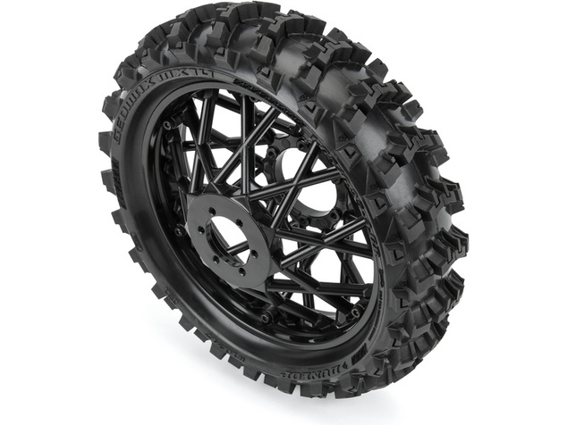 Pro-Line kolo s pneu 1:4 Dunlop Geomax MX14 V2 Bead CR4 zadní, disk černý: Promoto-MX