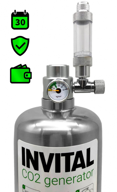 INVITAL CO2 Generator bez nočného vypnutia s 2l fľašou