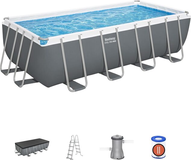 Bestway 56670 Bazén Power Steel 488 x 244 x 122 cm s kartušovou filtráciou
