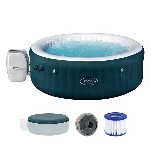 Bestway 6001D Lay-Z-Spa® Miami AirJet™ pezsgőfürdő 6 személyre (Energiatakarékos) 196 x 66 cm