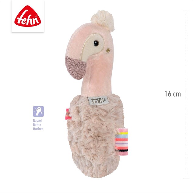 Ručná hrkálka plameniak, Pink