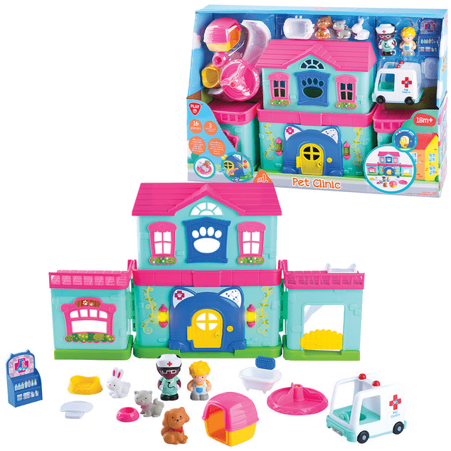 PLAYGO - Clinica per animali a batteria 16 pz