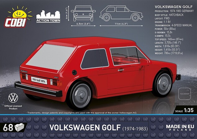 Cobi Volkswagen Golf 1974, 1:35, 68 k