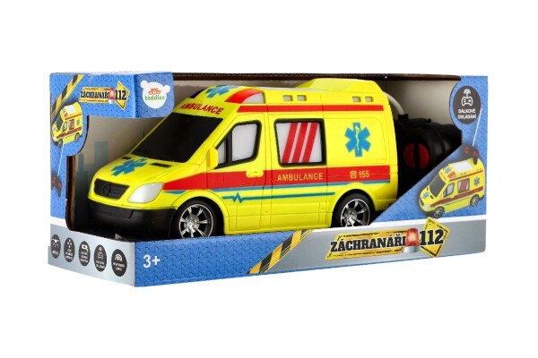 Auto RC ambulancia plast 20cm na diaľkové ovládanie na batérie so svetlom