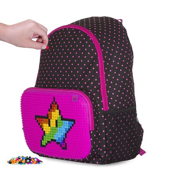 PIXIE CREW rucsac de timp liber negru cu puncte fucsia