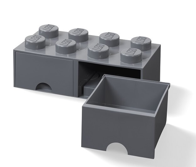 Boîte de rangement LEGO® 8 - avec tiroir gris foncé 250 x 500 x 180 mm
