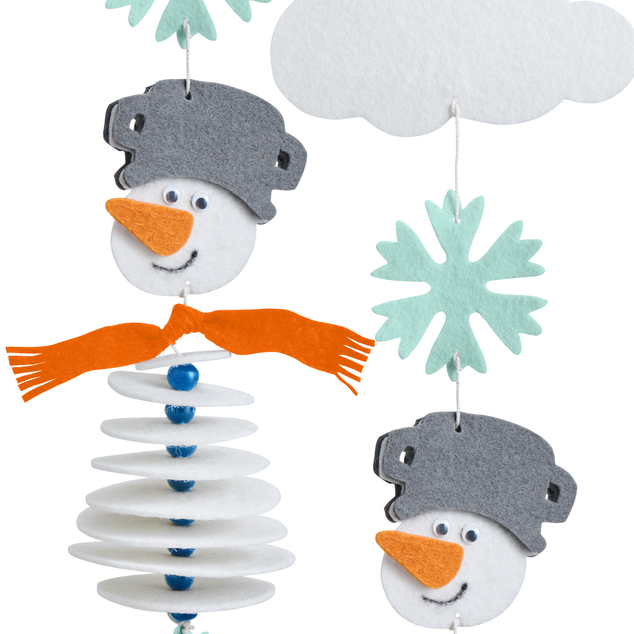 Haba Set creativo Primo infilare ghirlanda in feltro Pupazzo di neve
