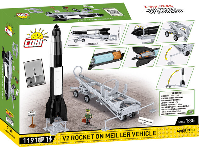 Cobi II WW V2 Rocket &amp; Transporter, 1:35, 1210 k, 1 f, EXECUTIVE EDITION