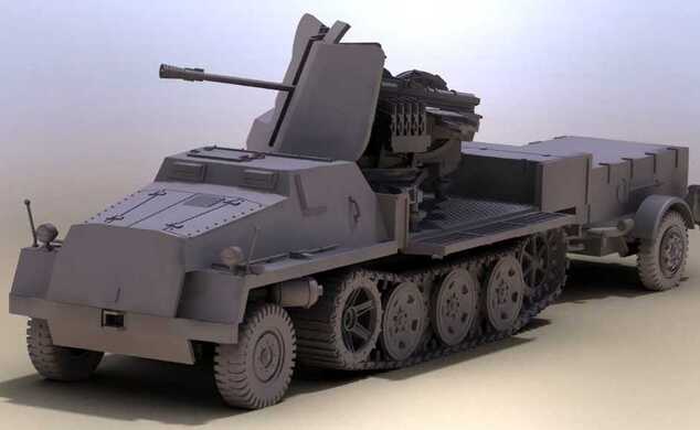 ModelSet militare 63293 - sWS con Flak43 e Sd.Ah58 Rimorchio Munizioni (1:72)