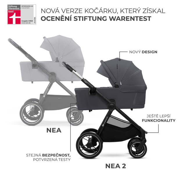 Kinderkraft Kočík kombinovaný Nea 2 2v1 Dark Grey