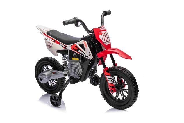 Elektrická Motorka MOTOCROSS, červená, 12V batéria, EVA mäkké kolesá