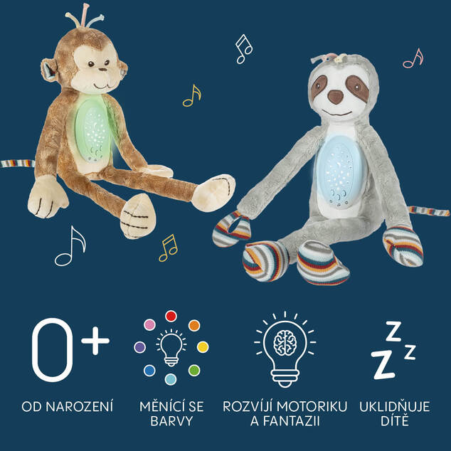Plyšový detský spáč s projektorom a melódiami, Raccoon