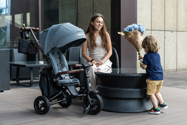 QPLAY Tříkolka Nova Deluxe 5v1 Grey, 10-72 měsíců