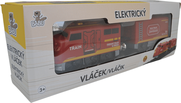 BABU vláčiky - Elektrický vláčik červený - set 2 ks