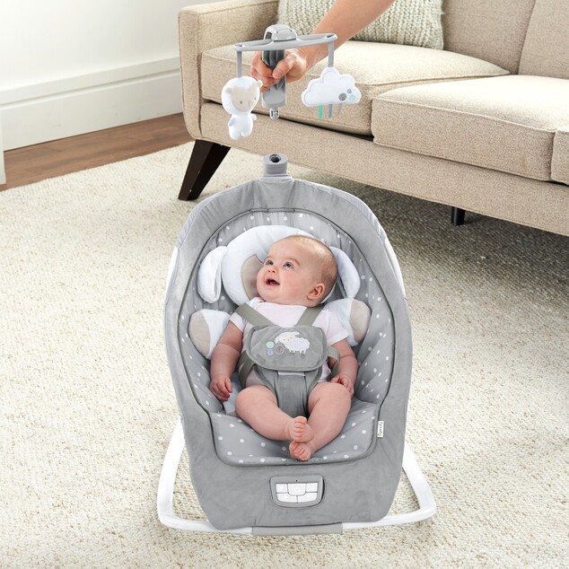Altalena vibrante con melodia Cuddle Lamb 0m + fino a 18kg, 2019