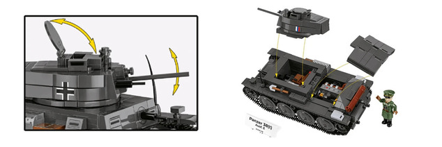Cobi 2666 World War II Panzer 38(t)/ČKD LT vz. 38, 2v1, 1:28, 705 k, 1 f