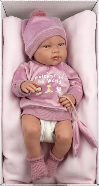 Llorens 84346 NEW BORN NIÑA - muñeca bebé realista con cuerpo de vinilo completo