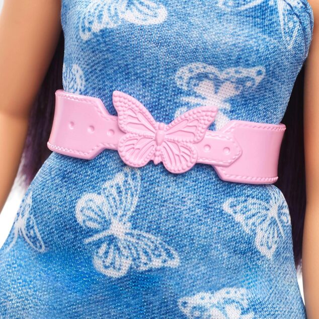 Mattel Barbie modelka Modré šaty s motýlikmi