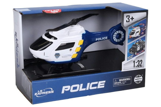 Vrtuľník policajný s efektmi 16,5 cm