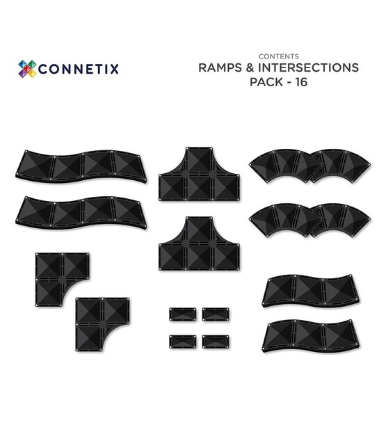CONNETIX® Ramps &amp; Intersections Pack magnetická stavebnica 16 ks