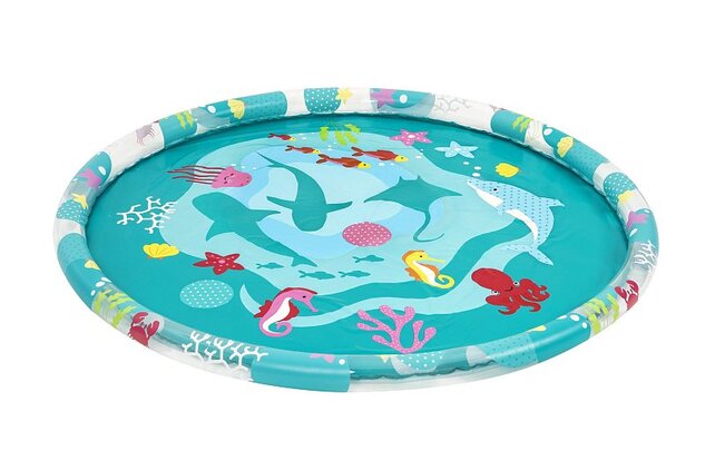 Bestway Piscina gonfiabile mondo marino, spruzzante, diametro 1,65 m