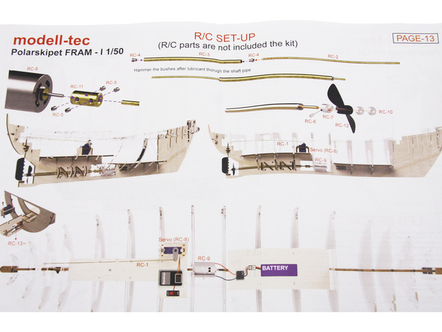Modell-Tec Fram I. výskumná polárna loď 1:50 kit