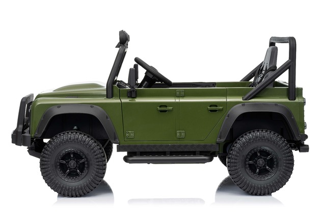 Elektrické autíčko Land Rover Defender 110 SVX 12V, zelené, 4X4 pohon, LED svetlá, predné