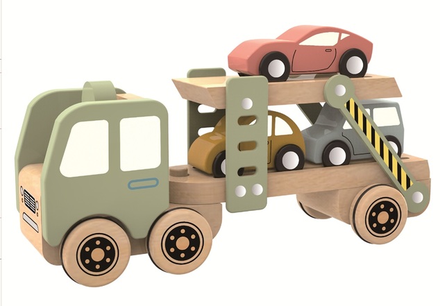 2Kids Toys Transportor auto din lemn