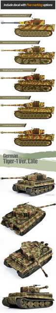 Modellbausatz Panzer 13431 - Deutscher Tiger I Version Spät (1:72)