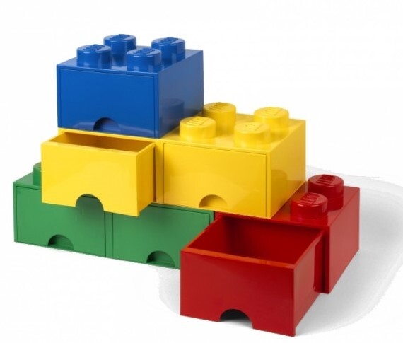 LEGO® úložný box 8 - so zásuvkami žltá 250 x 500 x 180 mm