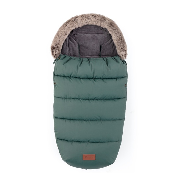 PETITE&amp;MARS Set zimný fusak Comfy 4v1 + rukavice na kočík Furry Veritable Khaki