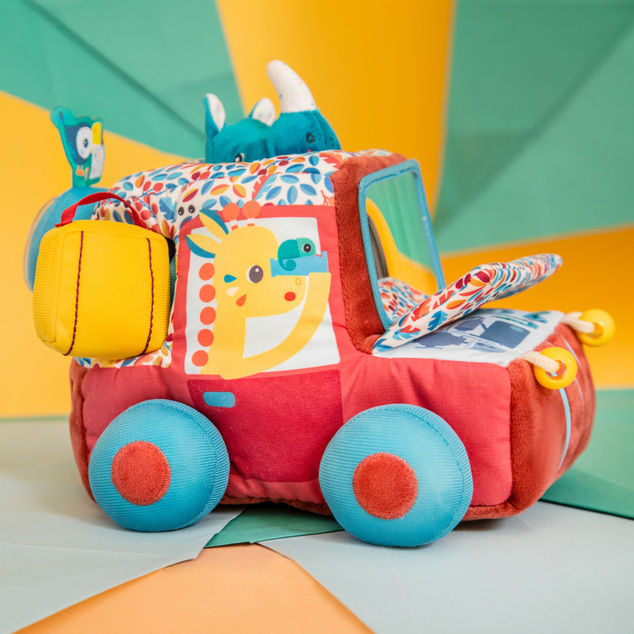 Lilliputiens - textil autó tevékenységekkel és tükörrel