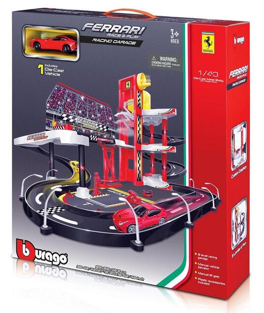 Bburago PLAY 1:43 Ferrari Race &amp; Play garáž s jedným autíčkom 30197
