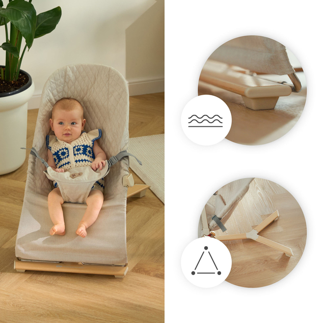 KINDERKRAFT Wippe Mimi Beige Holz, bis 9 kg