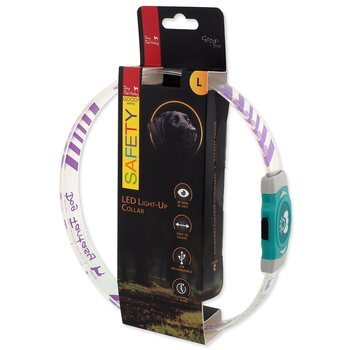 Obojok Dog Fantasy LED Svietiaci rôznofarebný nabíjací L 65cm