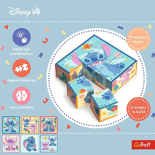 Trefl Drevené  kocky, Lilo a Stitch
