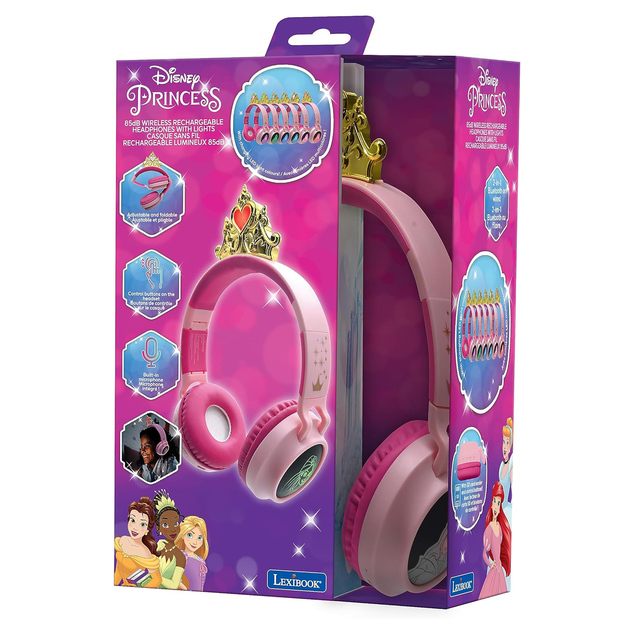Lexibook Svietiace bezdrôtové slúchadlá Disney Princezné