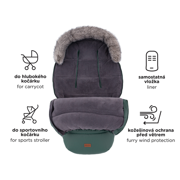 PETITE&amp;MARS Ensemble de chancelière d'hiver Comfy 4 en 1 + gants pour poussette Furry Old Rose