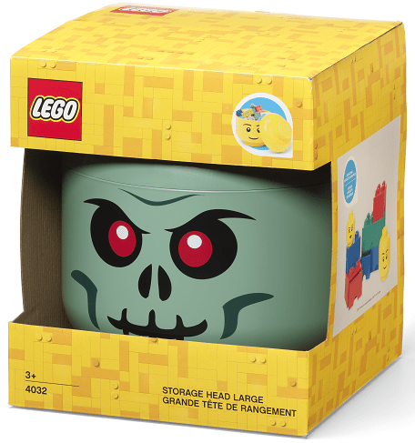 LEGO® úložná hlava (veľkosť L) - zelený kostlivec