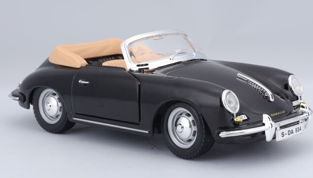 Bburago 1:24 Porsche 356 B Cabriolet Schwarz