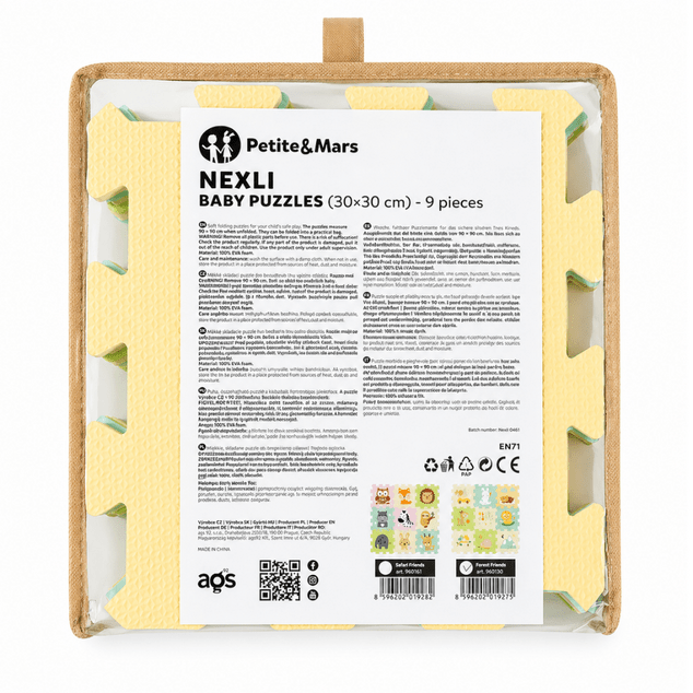 PETITE&amp;MARS Podlahové skladacie puzzle Nexli 6 ks, Forest Friends