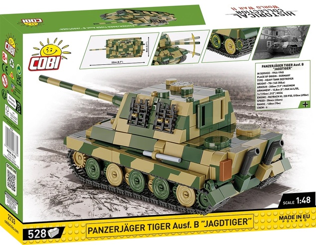 Cobi II WW Panzerjager Tiger Ausf B Jagdstiger, 1:48, 528 k