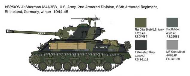 Model Kit tank 25772 - M4A3E8 Sherman "Fury" (1:56)