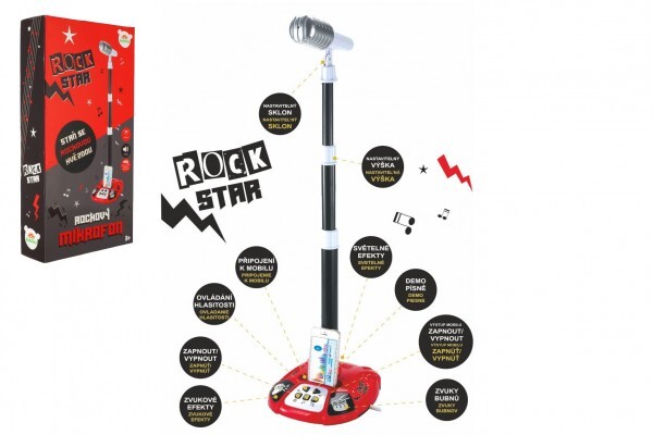 Mikrofón karaoke ROCK STAR plast na batérie so svetlom so zvukom v krabici